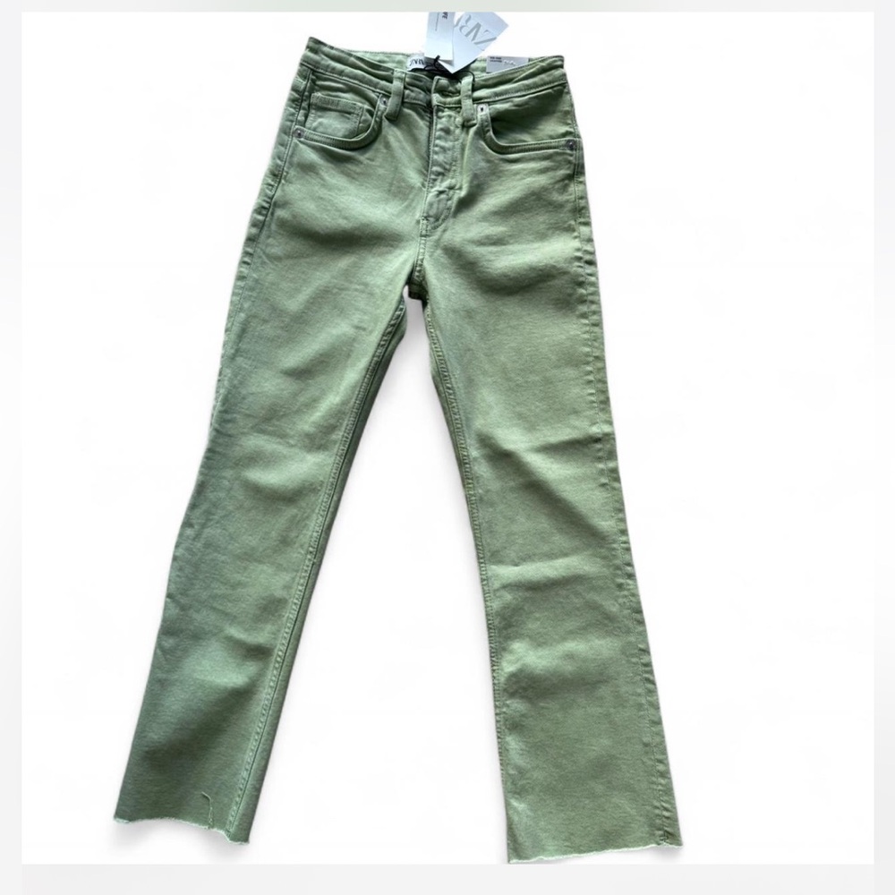 Zara Women's Light Green Skinny Jeans